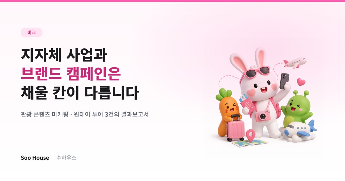관광 콘텐츠 마케팅 — 지자체 사업과 브랜드 캠페인은 채울 칸이 다릅니다